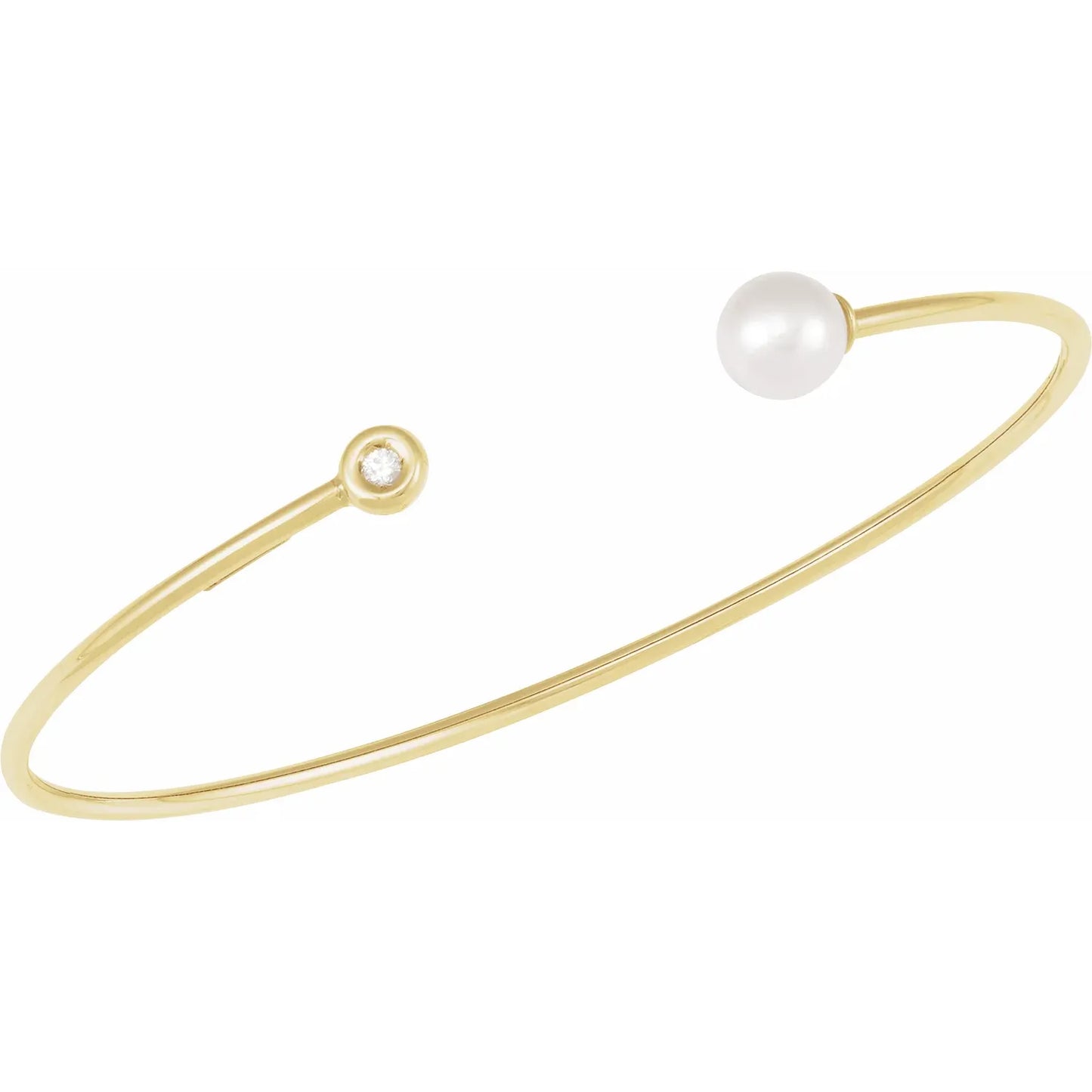 Diamond and Pearl Cuff Bracelets