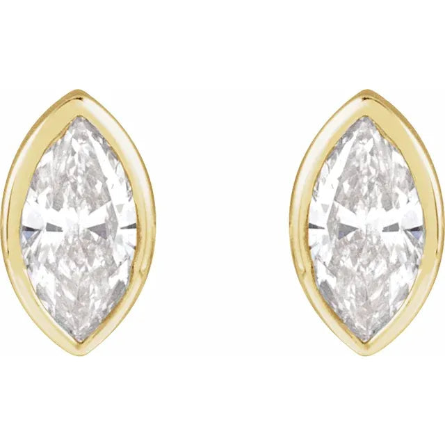 Marquis  Diamond Press Fit Stud Earring