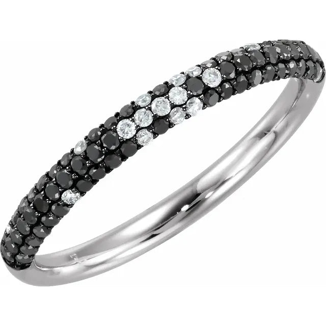 Black & White Micro Pavé Diamond Ring