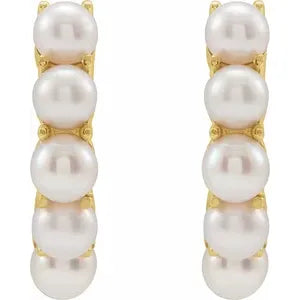 Pearl Huggie Hoop Earrings