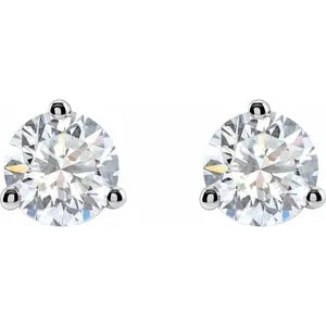 Triple Prong Set Diamond Stud Earring — EF Collection®